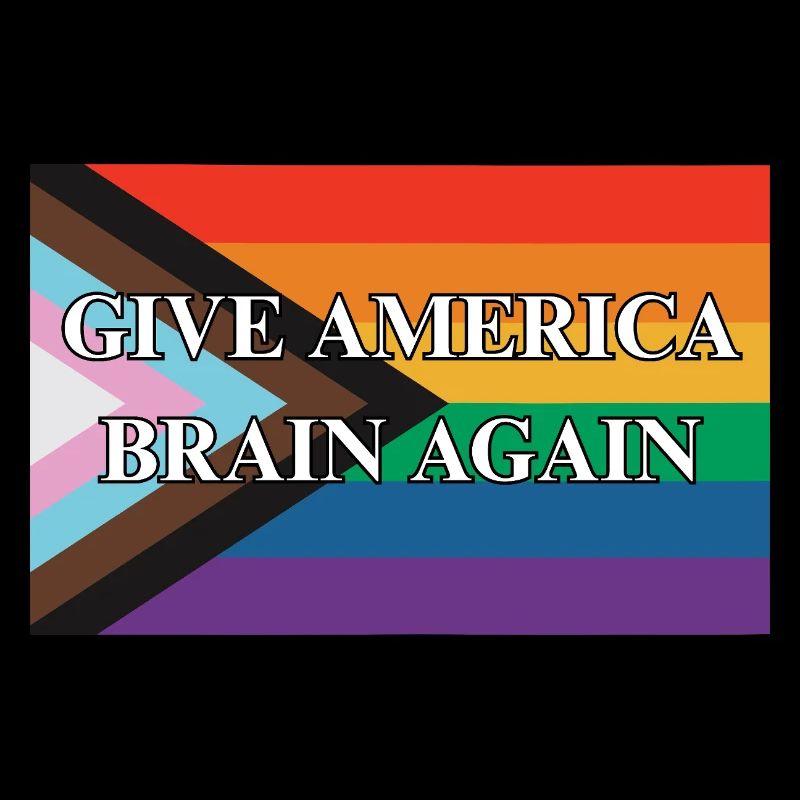 Give America Brain Again Progress Pride Flag