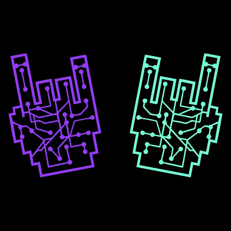 Nerd Geek Heavy Metal Rock Circuits Geste de la main