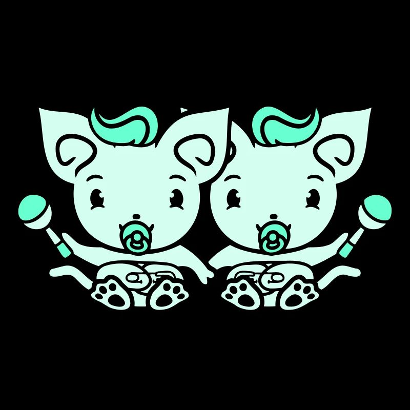 2 sucettes chats Deux petits frères et sœurs jumeaux