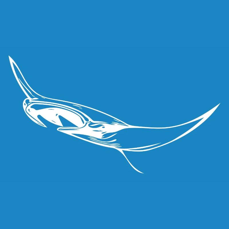 Elegant floating manta rays