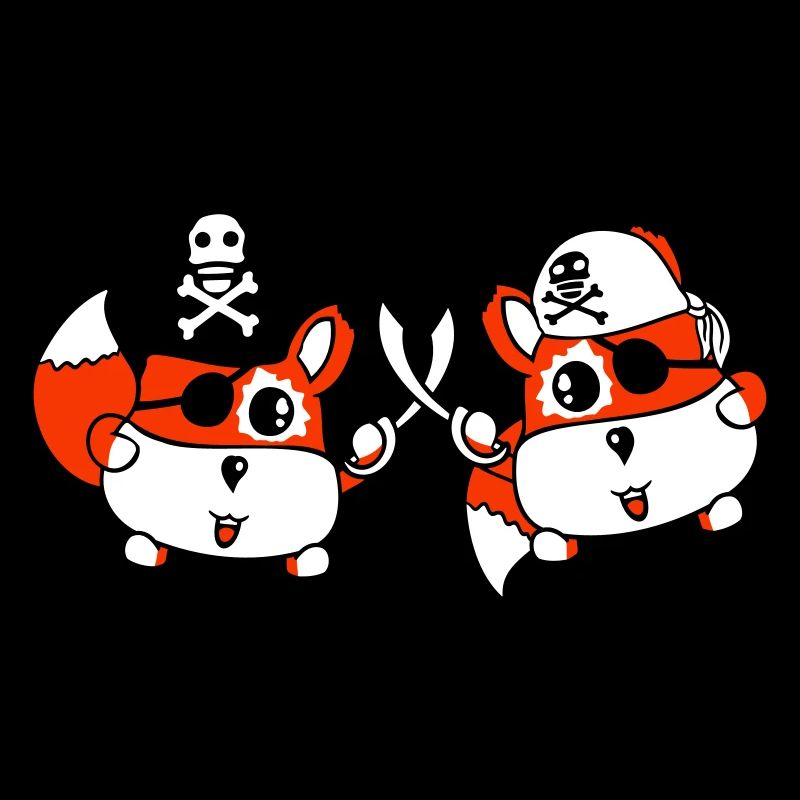 2 petit pirate mignon renards oeil sabre duel