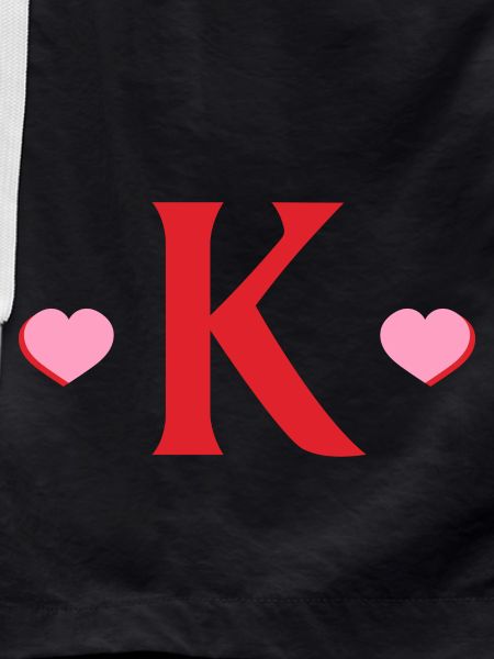 Letter k red hearts