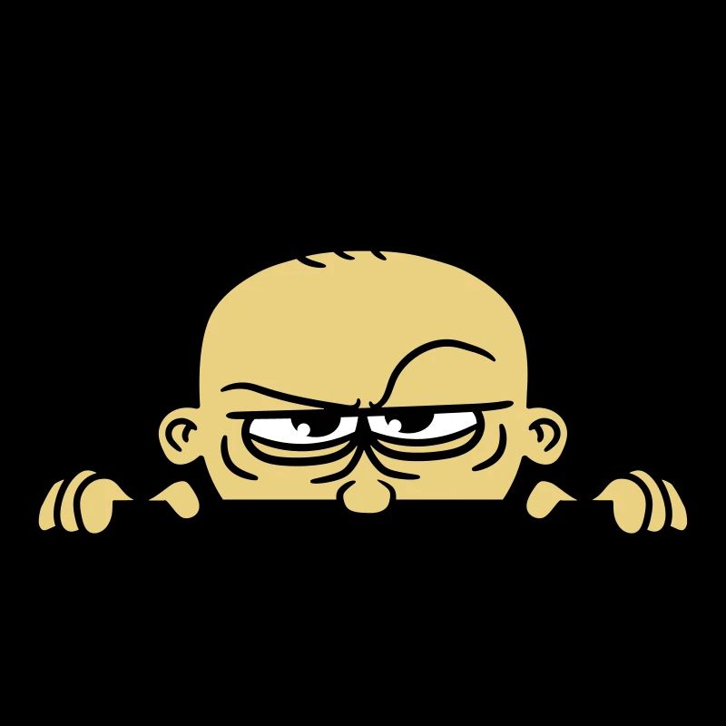 boeses face hide wall shield funny comi