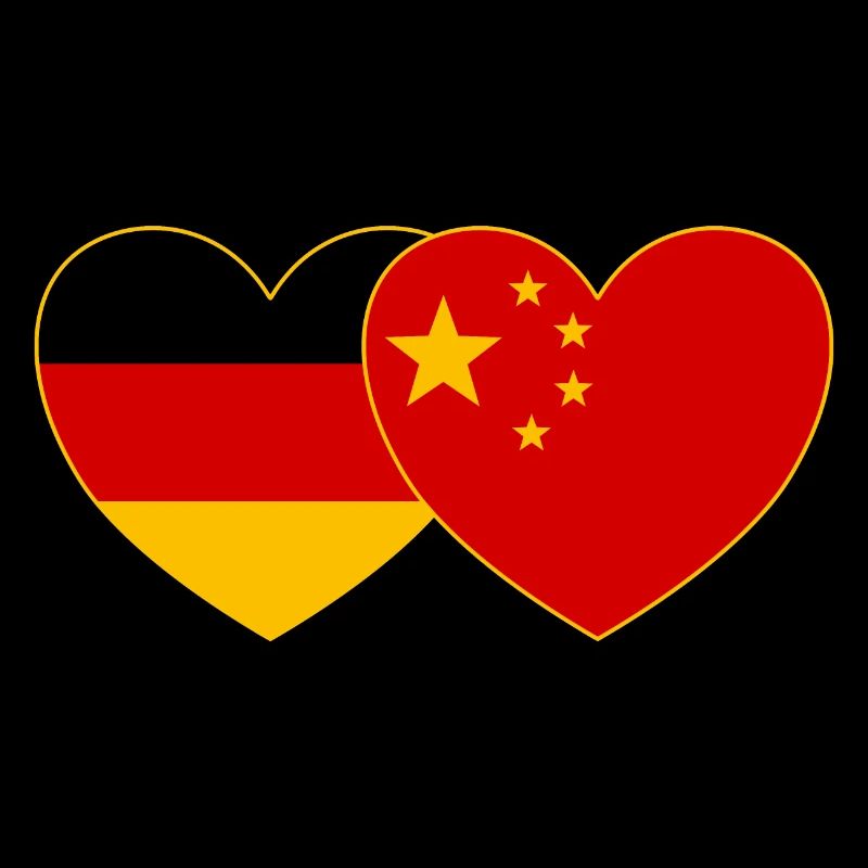 Germany China Flag Heart