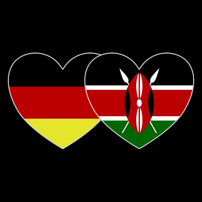 Germany Kenya Flag Heart