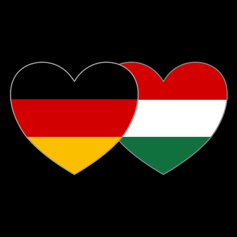 Germany Hungary Heart Flag