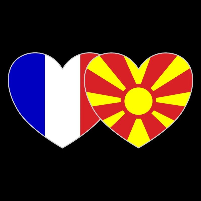 France Macédoine Drapeau Coeur