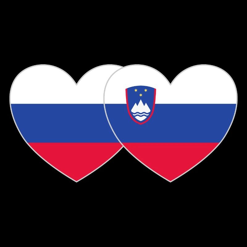 Russie Slovénie Drapeau Cœur