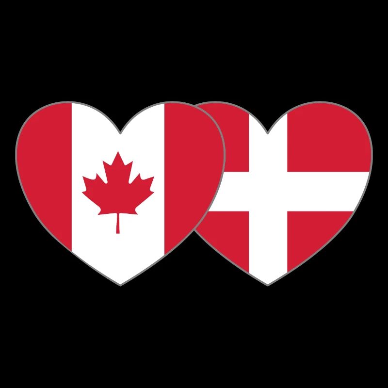 Kanada Dänemark Flagge Herz