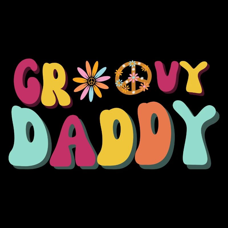 Groovy Daddy Groovy Hippie Dad Cool Gift For Him
