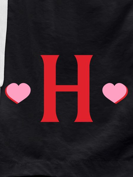 Letter h red hearts