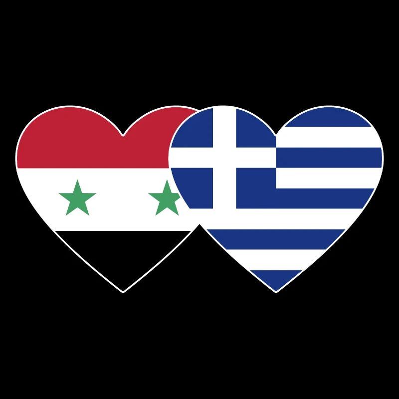 Syrie Grèce Flag Coeur