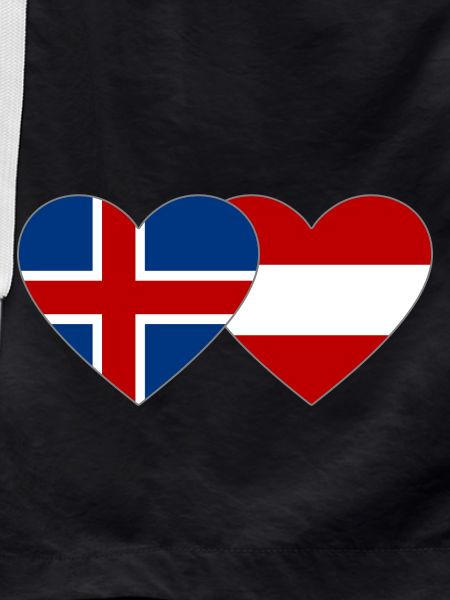 Iceland Austria Flag Heart