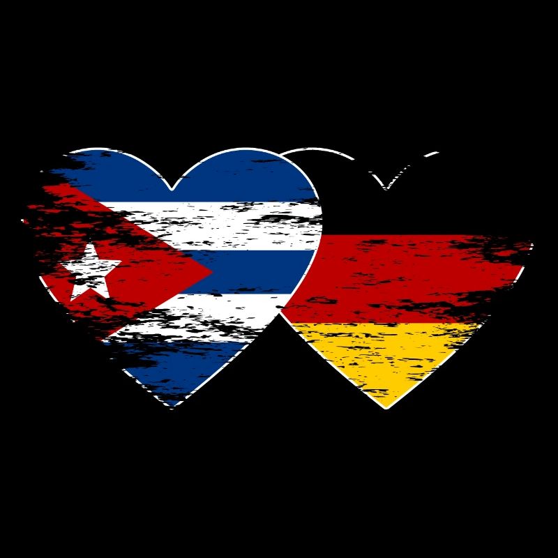 Cuba Germany flag used heart