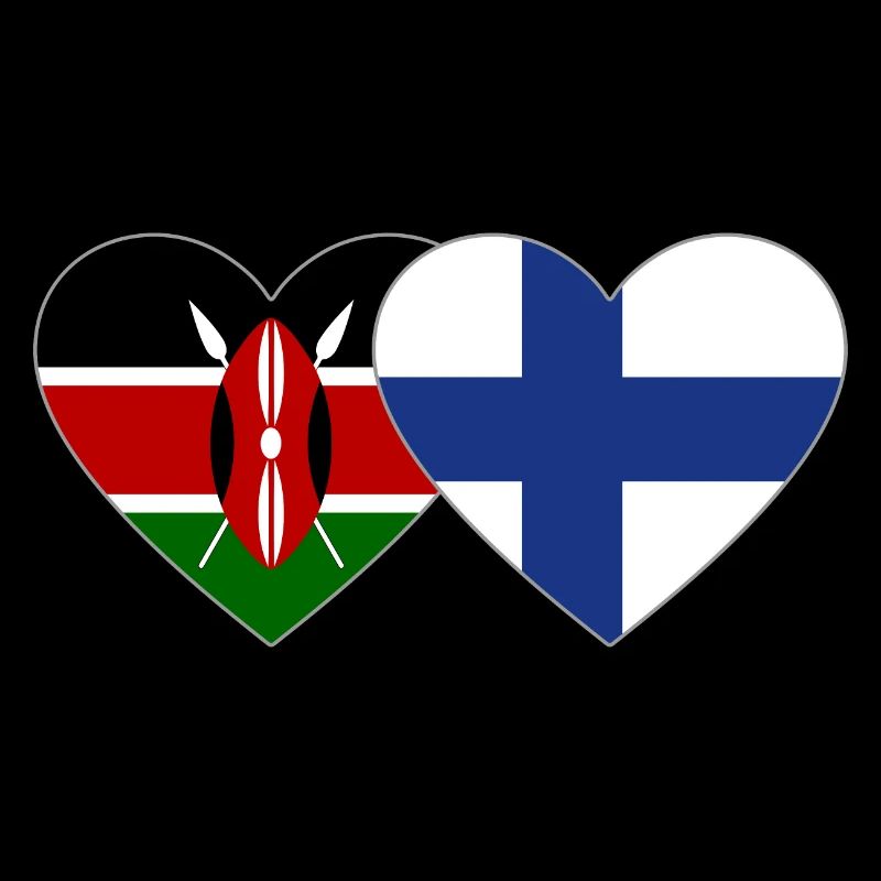 Kenya Finland Flag Heart