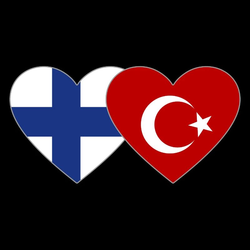 Finland Turkey Flag Heart