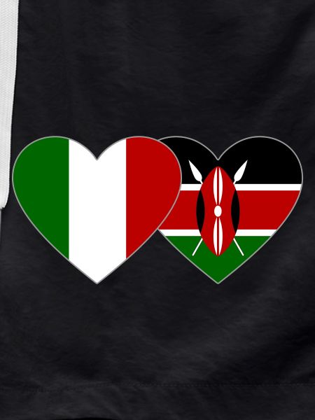 Italy Kenya Flag Heart