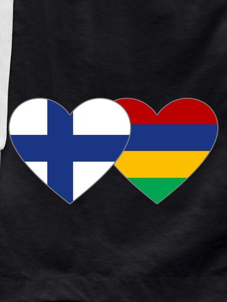 Finland Mauritius Flag Heart