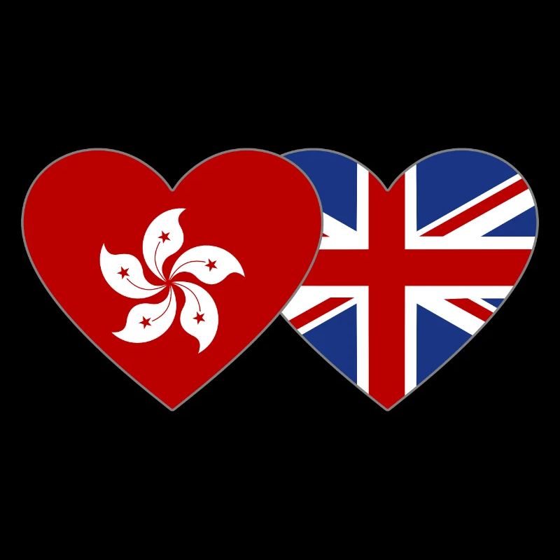 Cœur de drapeau de l’Angleterre de Hong Kong
