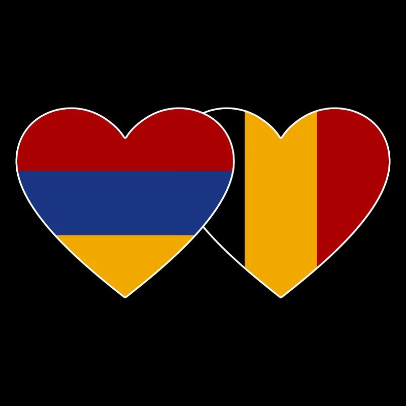Armenia Belgium Flag Heart