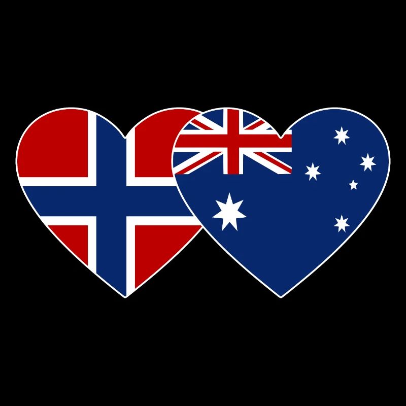 Norwegen Australien Flagge Herz