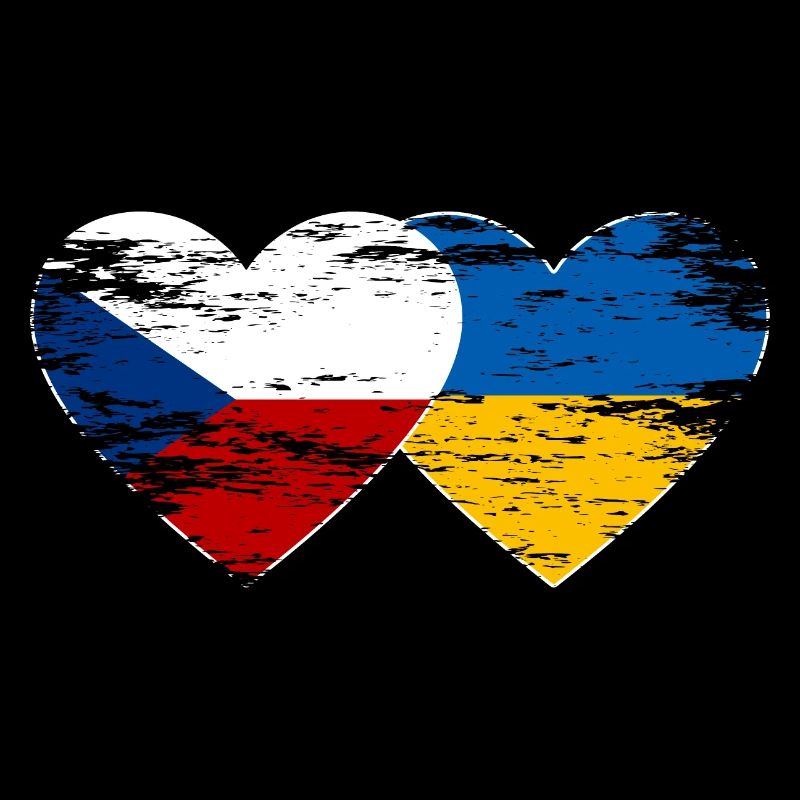 Tschechien Ukraine Flagge Herz used