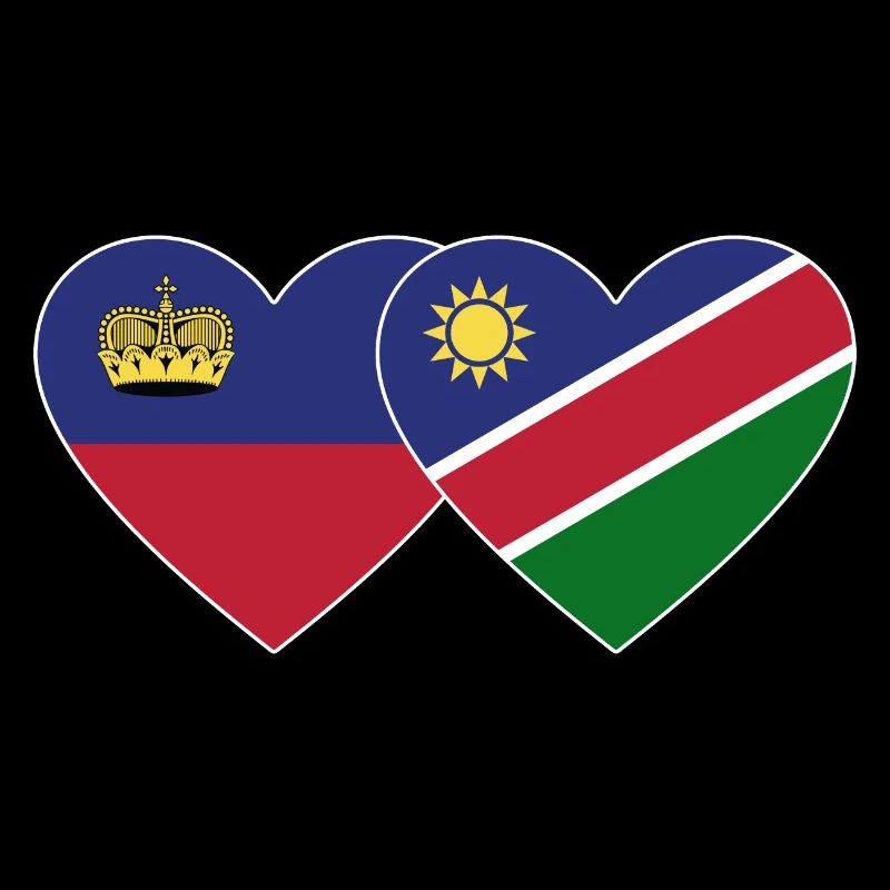 Liechtenstein Namibia Flagge Herz