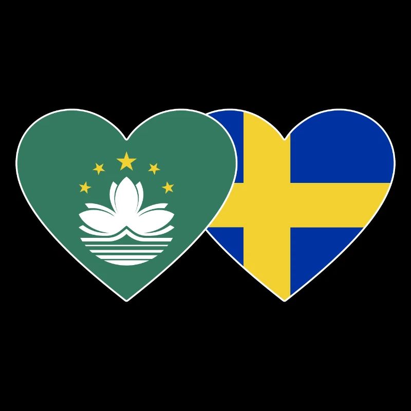 Cœur du drapeau suédois de Macao