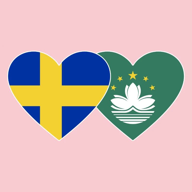 Suède Cœur de drapeau de Macao
