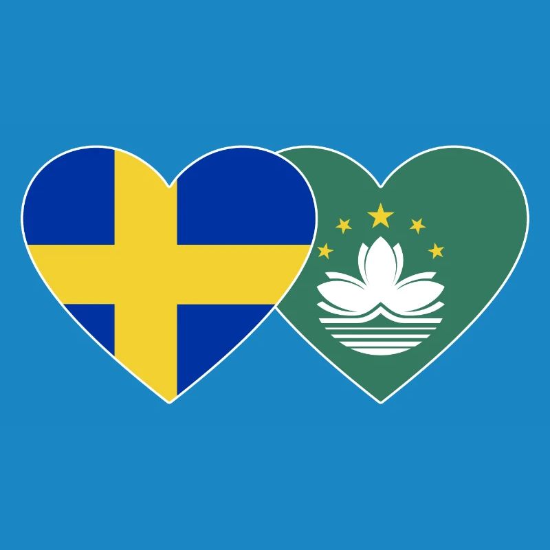 Suède Cœur de drapeau de Macao