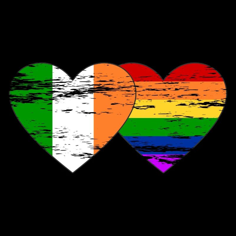 Drapeau arc-en-ciel de l’Irlande utilisé