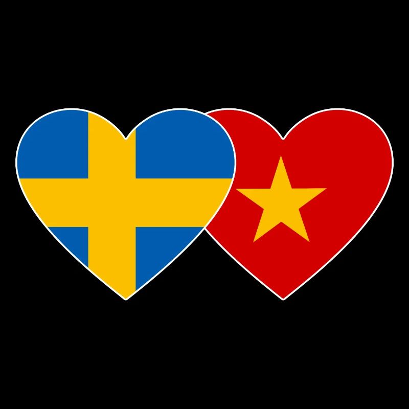 Suède Vietnam Drapeau Coeur
