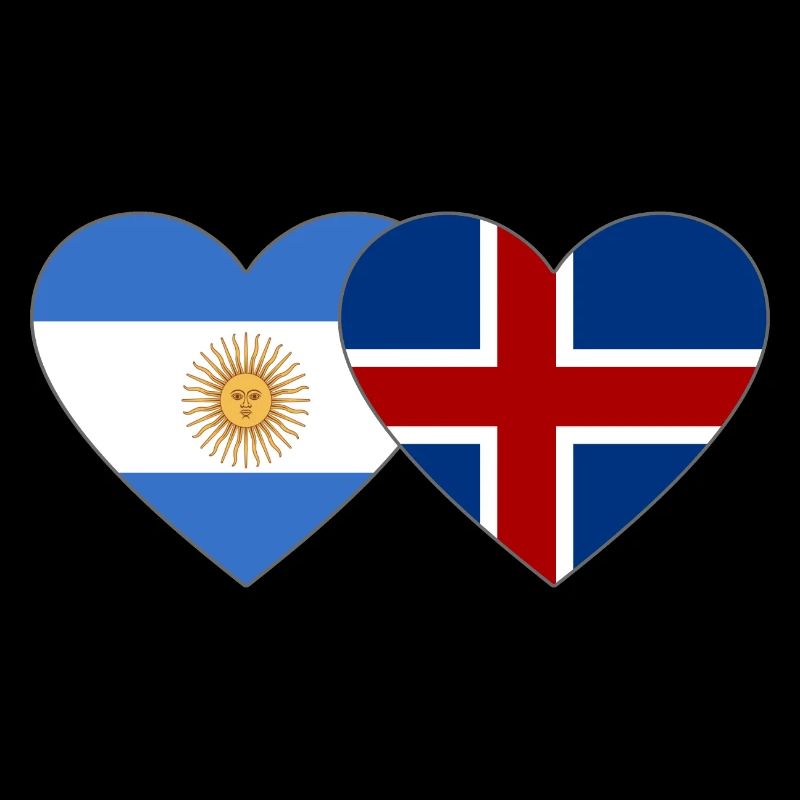 Argentine Islande Drapeau Coeur