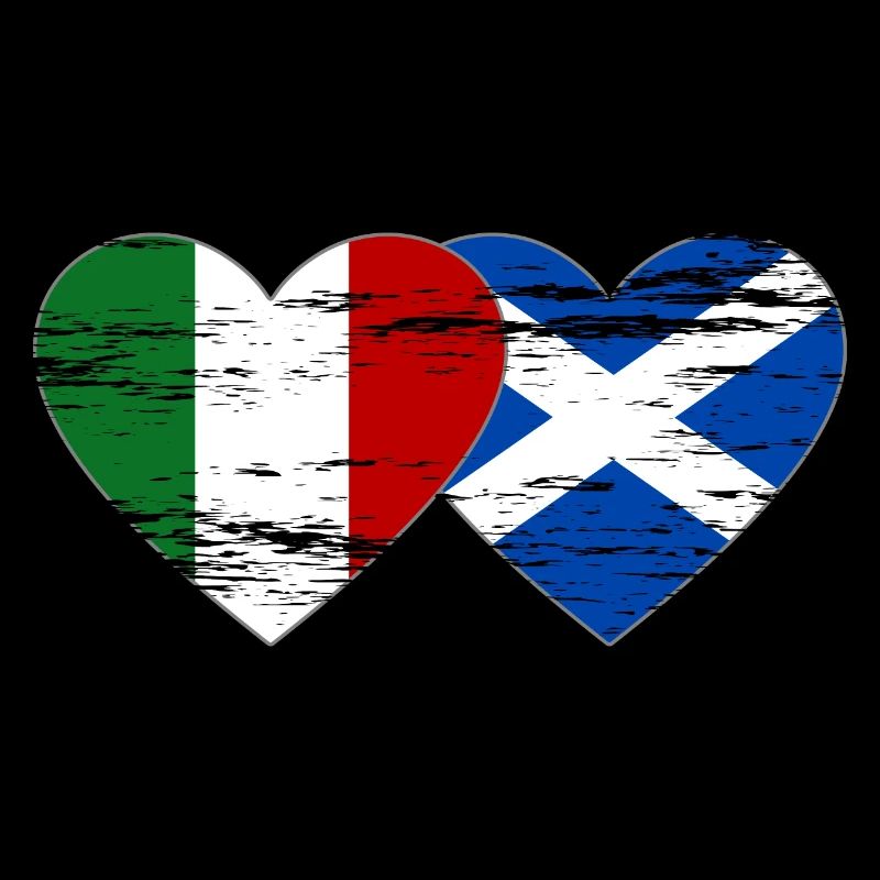 Italie Ecosse drapeau coeur utilisé