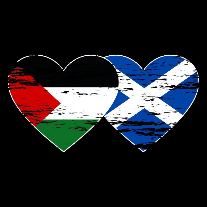 Palestine Ecosse drapeau coeur utilisé