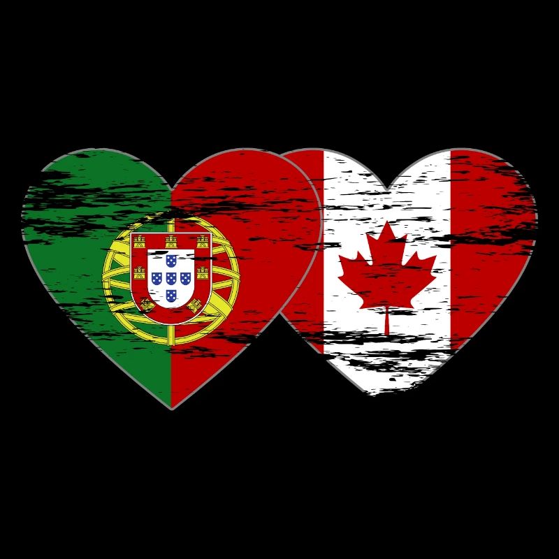 Coeur de drapeau du Portugal Canada utilisé