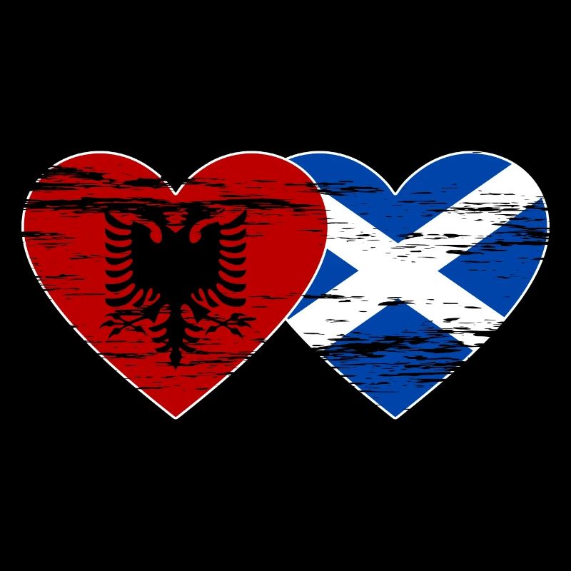 Albanie Ecosse drapeau coeur utilisé