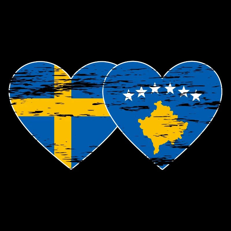 Suède Kosovo Drapeau utilisé