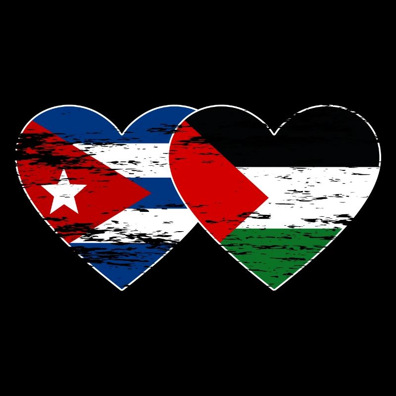 Cuba Palestine drapeau coeur utilisé