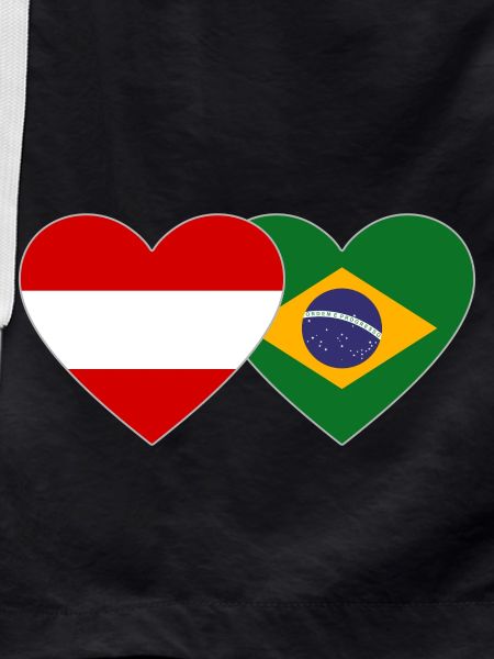 Austria Brazil Flag Heart