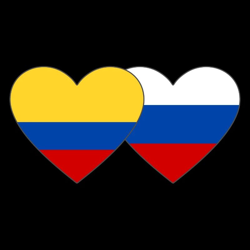 Colombie Russie Drapeau Coeur