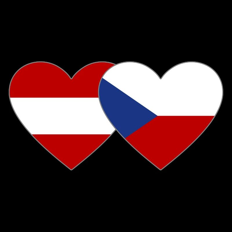 Autriche République tchèque Drapeau coeur Drapeau