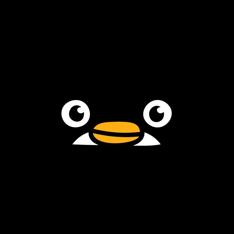 Kleiner Pinguin guckt süß hinter Mauer hervor Kind
