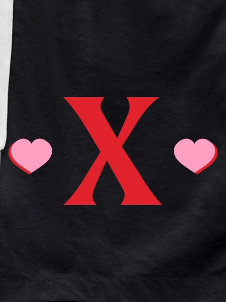 Letter x Red Hearts