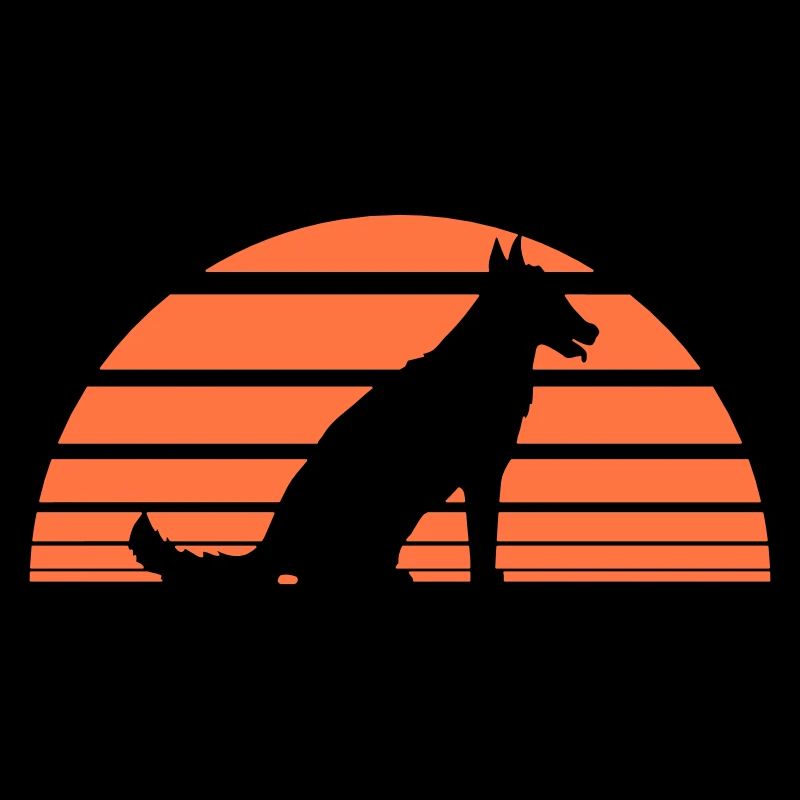 Chien Vacances Soleil Rayures Lignes Vacances Soirée