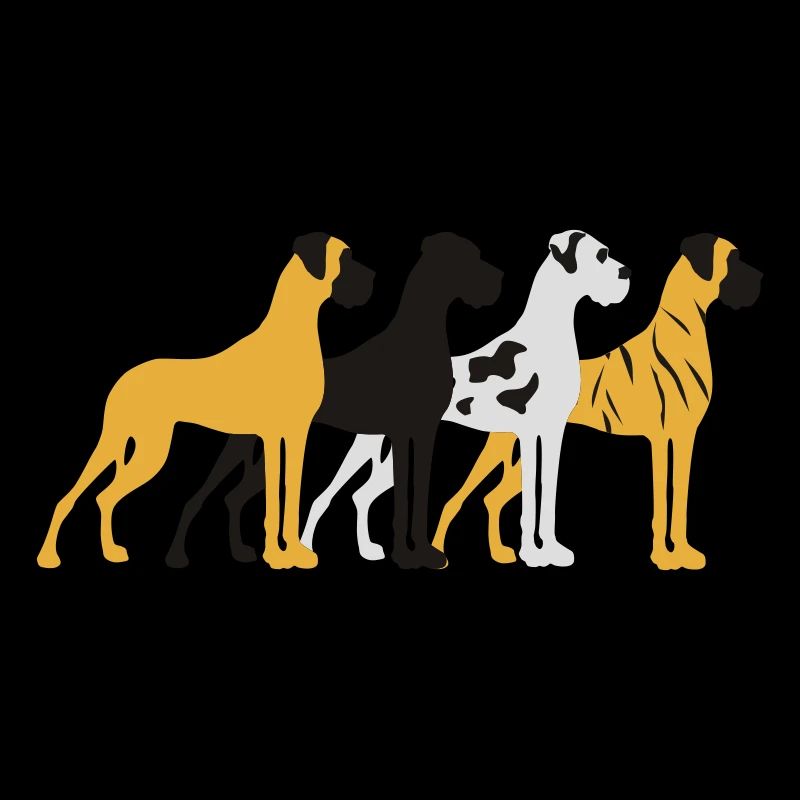 Four basic colors Great Dane