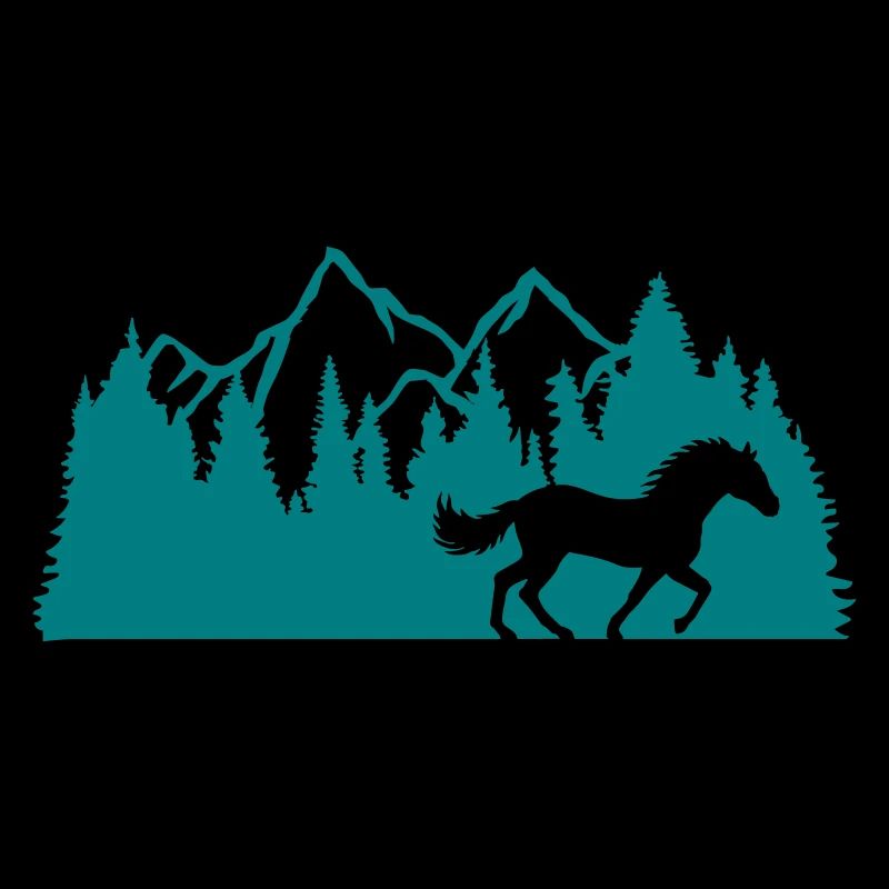 Forest Mountains Nature Cheval
