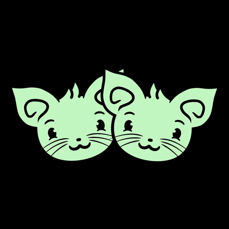 Two Happy Cats 2 Friends Couple Team Couple