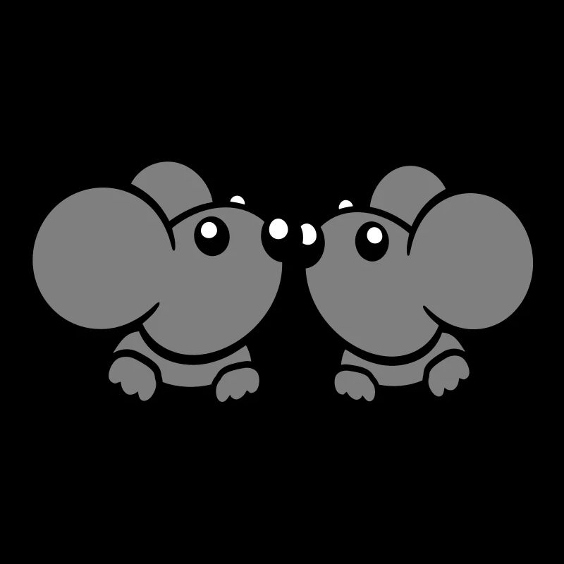 2 Mäuse Paar Zwei Verliebt Valentinstag Mauseloch