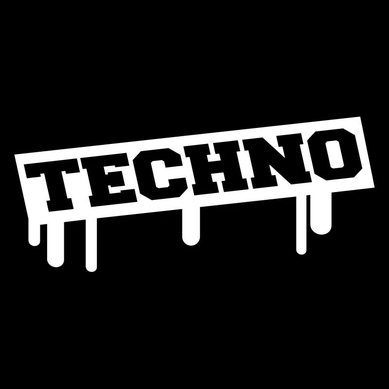 Techno Love Stamp Graffiti Saying Music Party